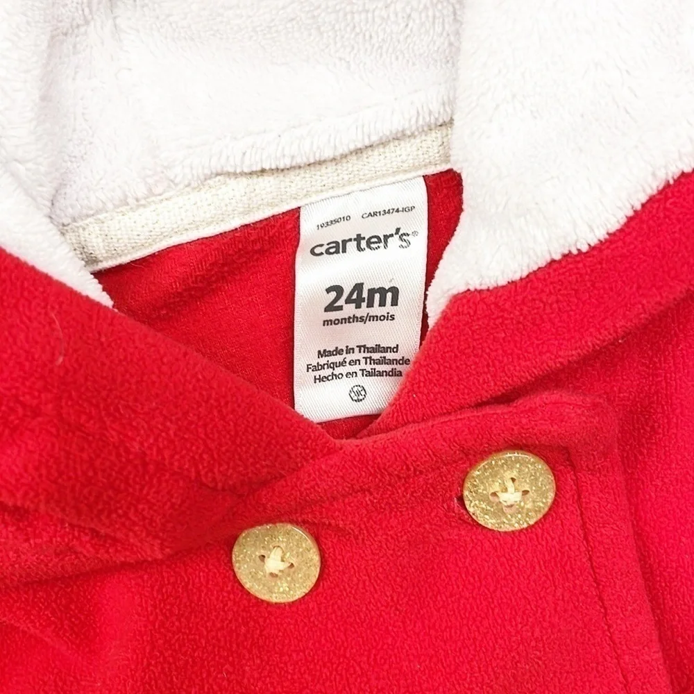 Carter's baby girls red fleece jacket with hood